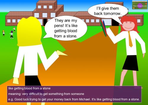 verb phrase - like getting blood from a stone