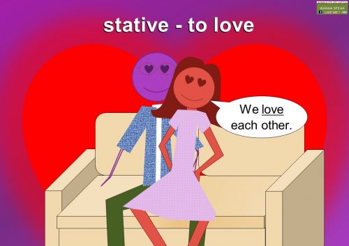 stative (state) verb examples - to love