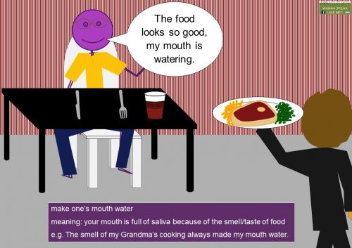water idioms - make one's mouth water