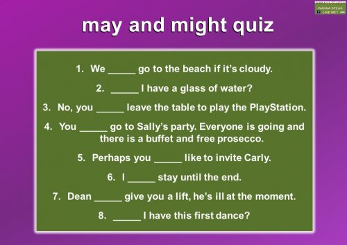modal verbs quiz - may & might