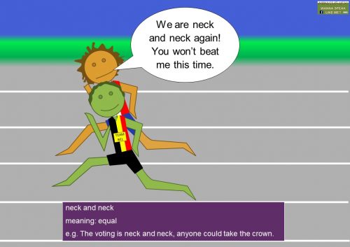 horse racing phrases - neck and neck