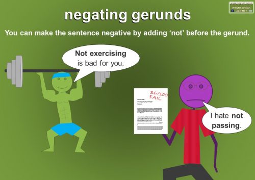 gerund sentences - gerund negative form