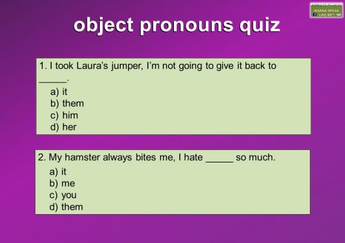 object pronouns exercises