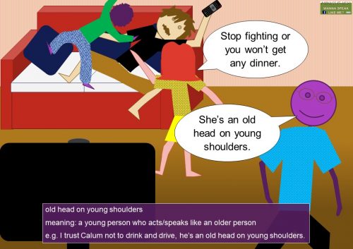 shoulder idioms - old head on young shoulders meaning