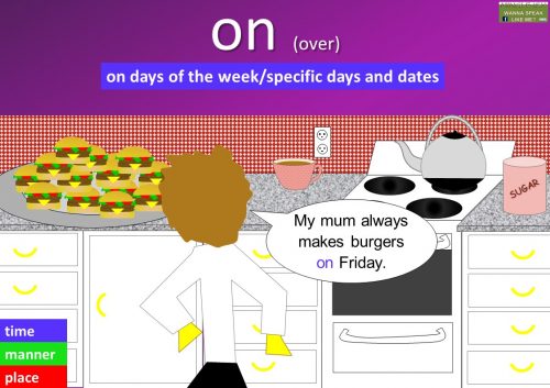 preposition on - on days of the week/specific days and dates