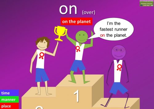 preposition on - on the planet