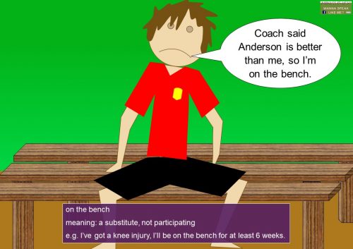 football/soccer expressions - on the bench