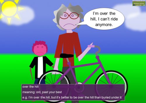 hill idioms - over the hill