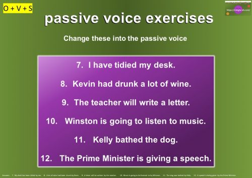 passive voice exercises - mixed tenses