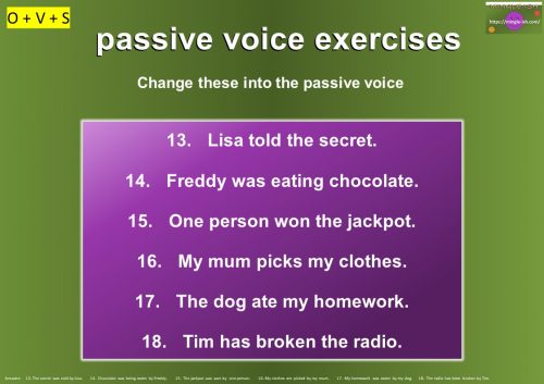 passive voice exercises - mixed tenses