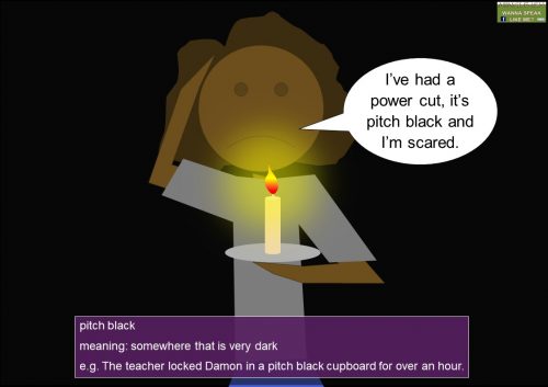 black idioms - pitch black