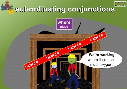 subordinating conjunctions - place - where