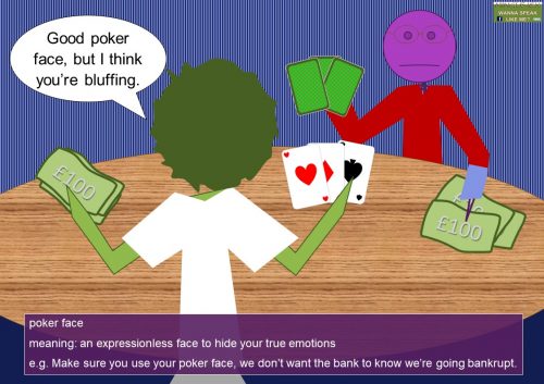 business idiom - poker face