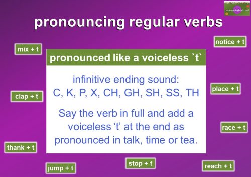 pronouncing ed regular verbs - voiceless t