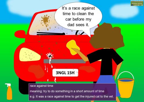 running idioms - race against time
