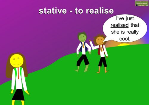 stative (state) verb examples - to realise