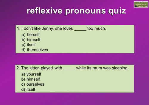 reflexive pronouns quiz