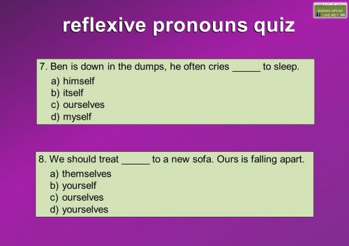reflexive pronouns quiz