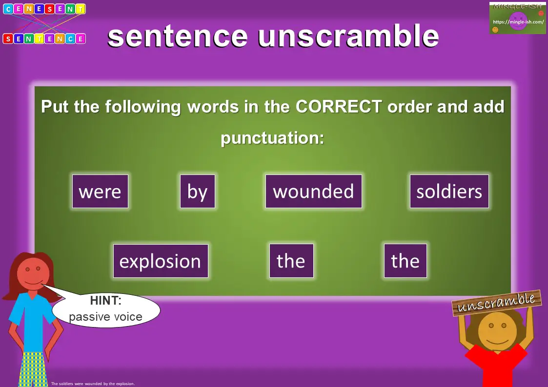 sentence unscramble - passive voice