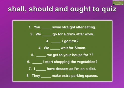 modal verbs quiz - shall, should & ought to