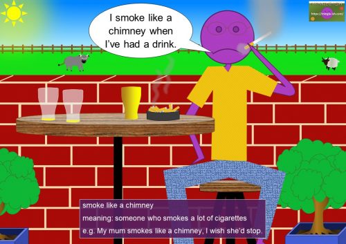household idioms - smoke like a chimney