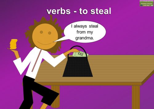 verb examples - steal