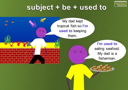be used to grammar - subject + be + used to