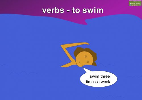 verb examples - swim