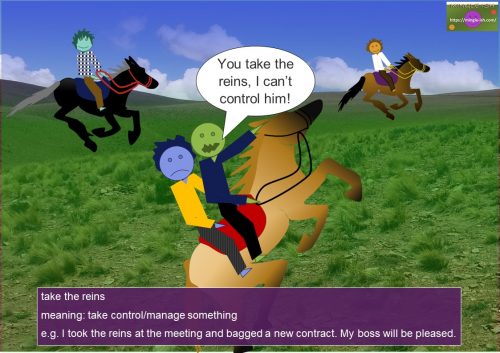 horse racing idiom - take the reins