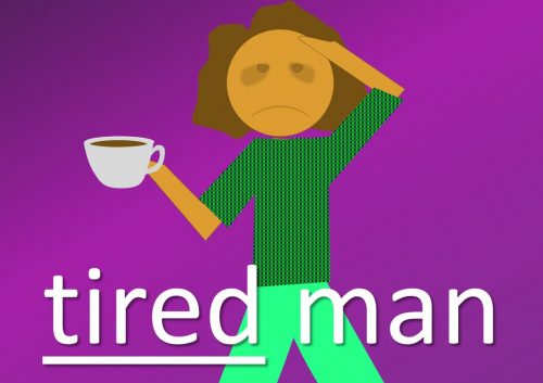 adjective examples - tired man