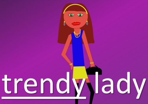 adjective examples - trendy lady