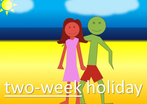 compound adjectives with numbers - two-week holiday
