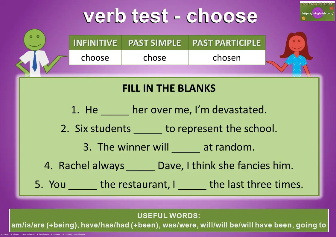 verb test - choose