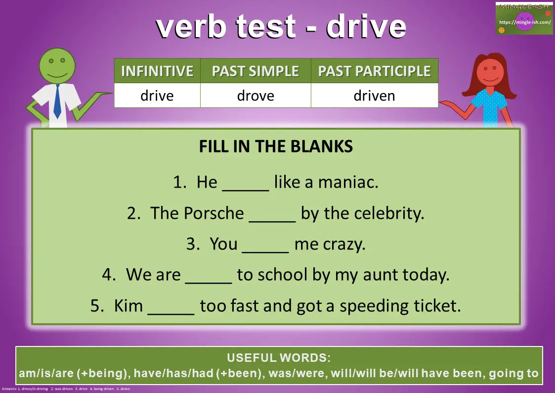 verb test - drive
