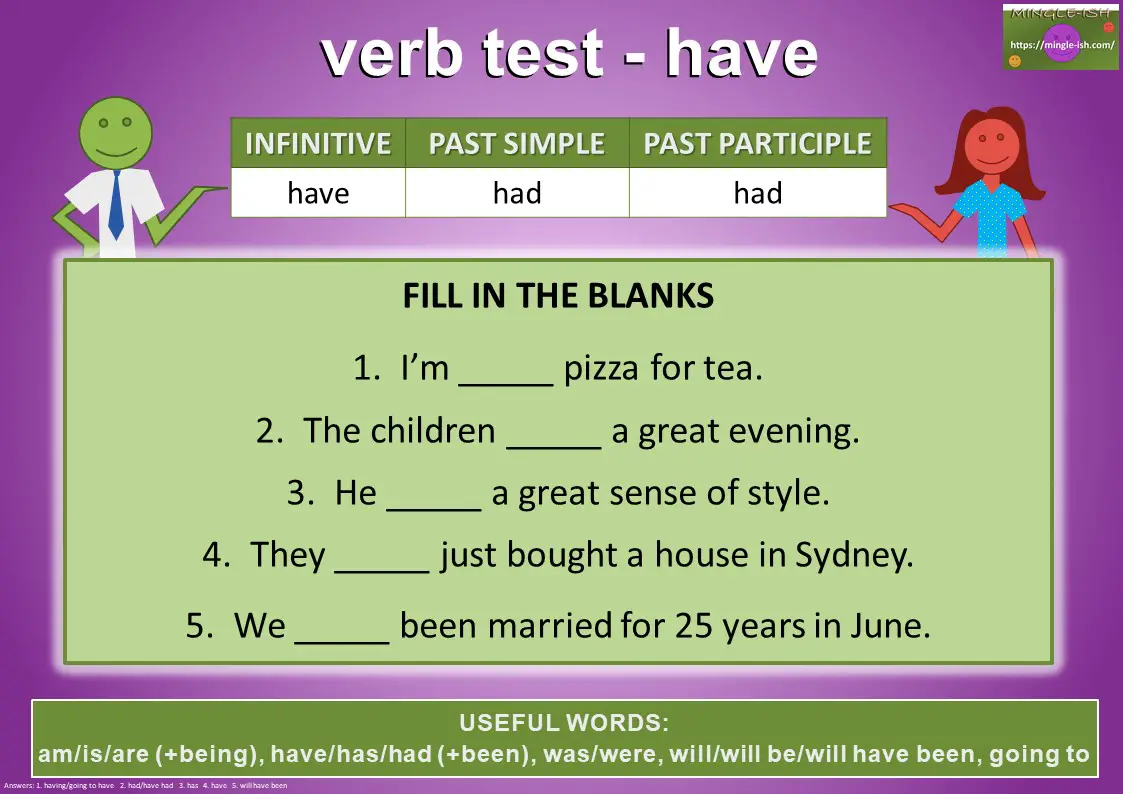 verb test - have