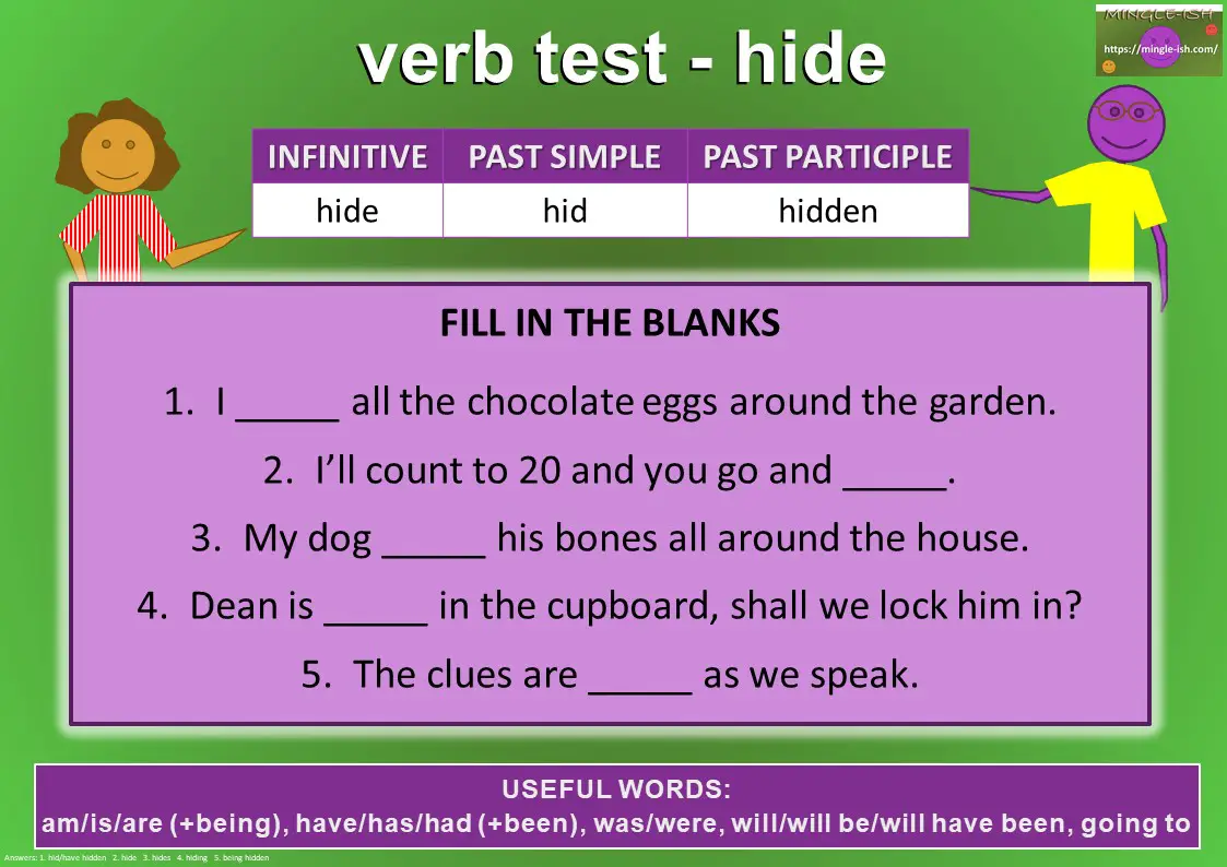 verb test - hide