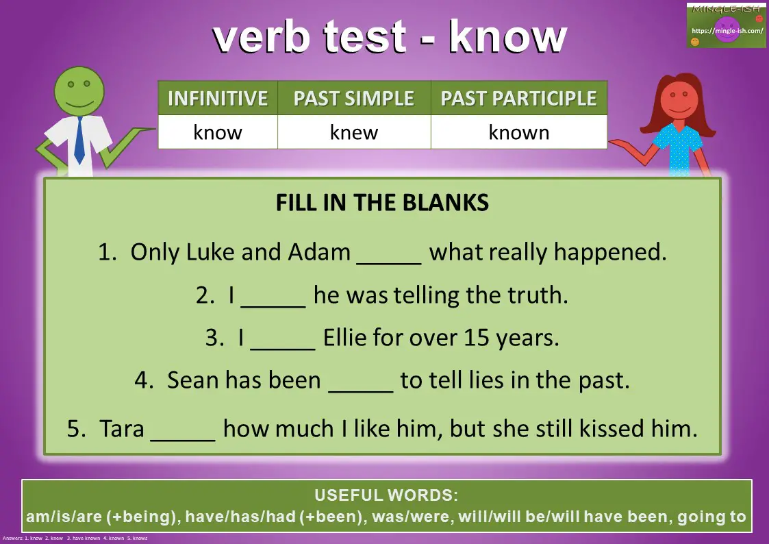 verb test - know