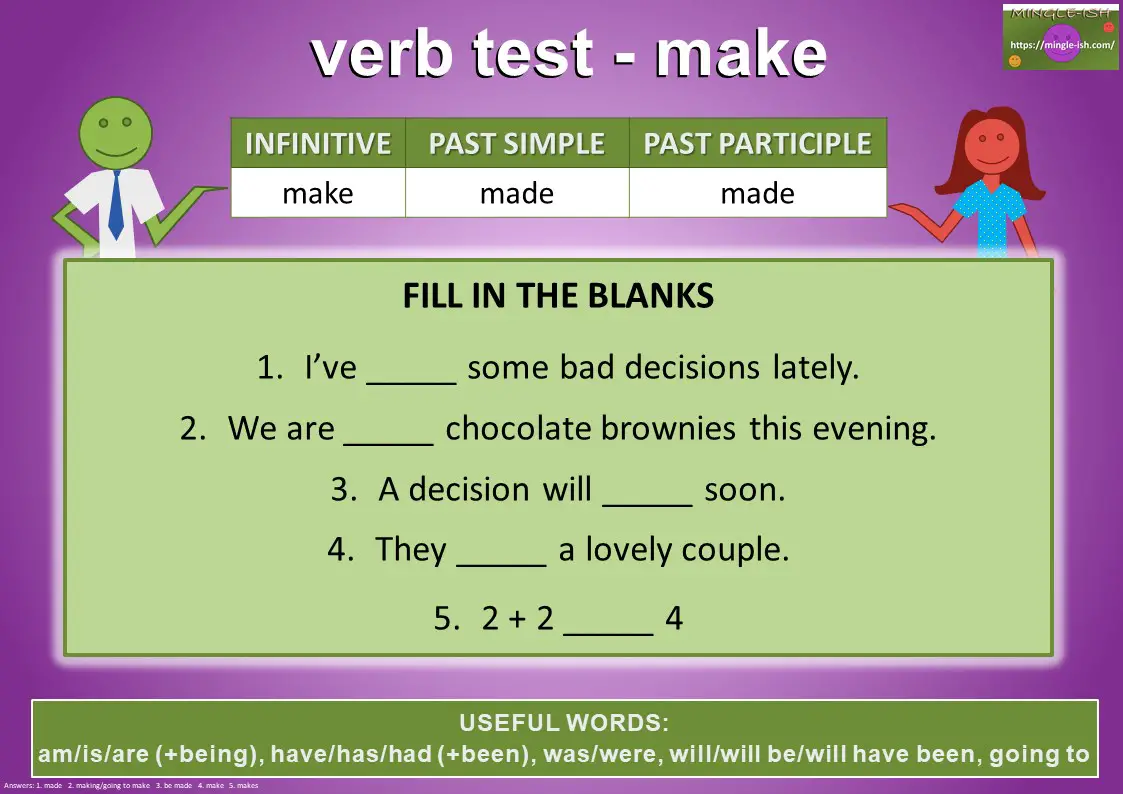 verb test - make