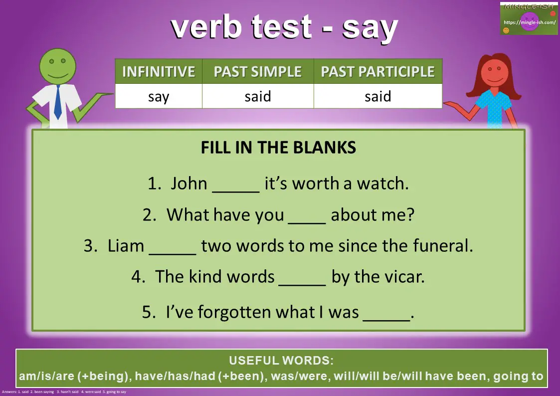 verb test - say