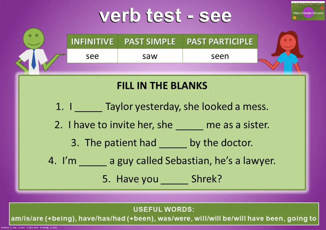 verb test - see