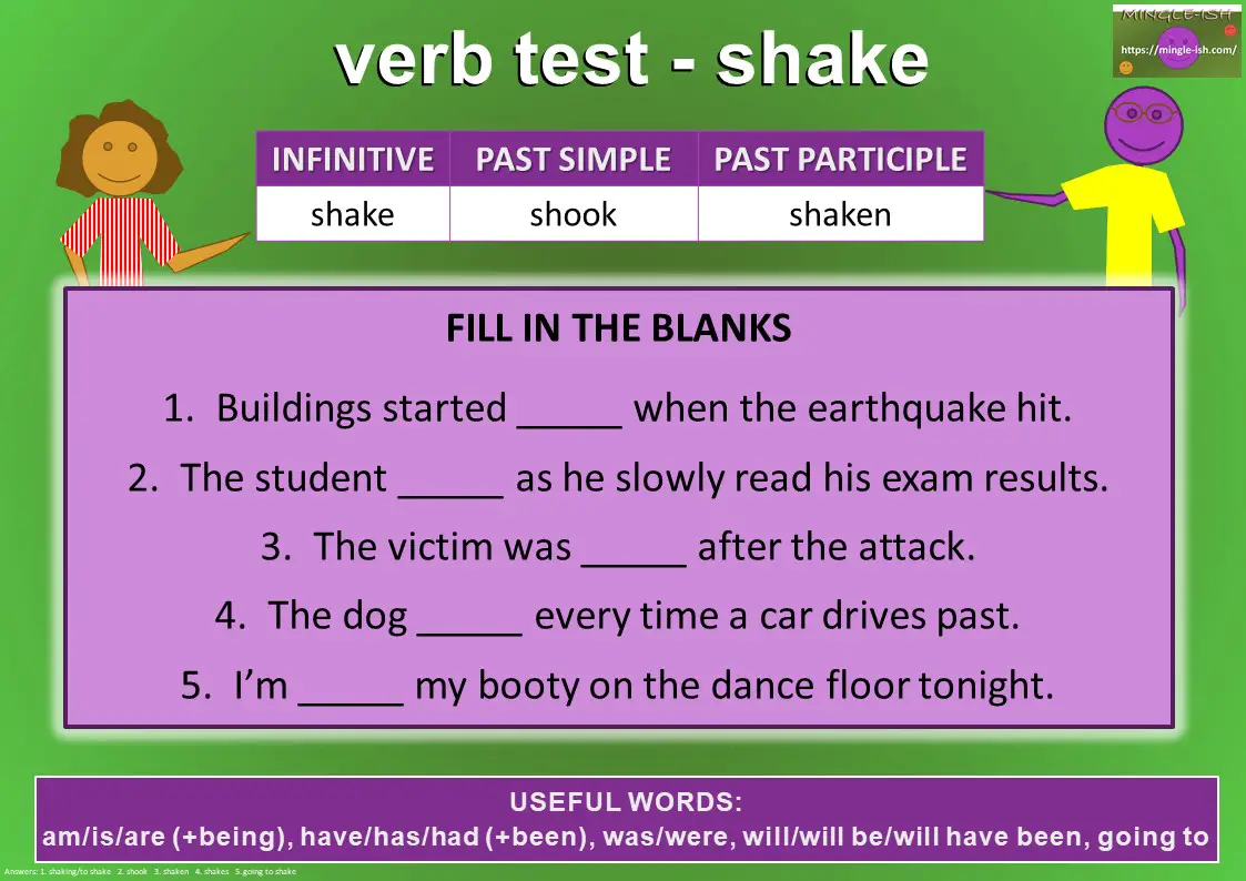 verb test - shake