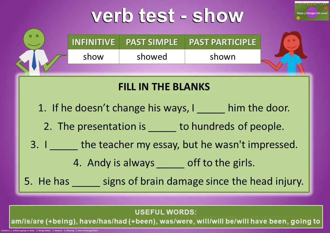 verb test - show
