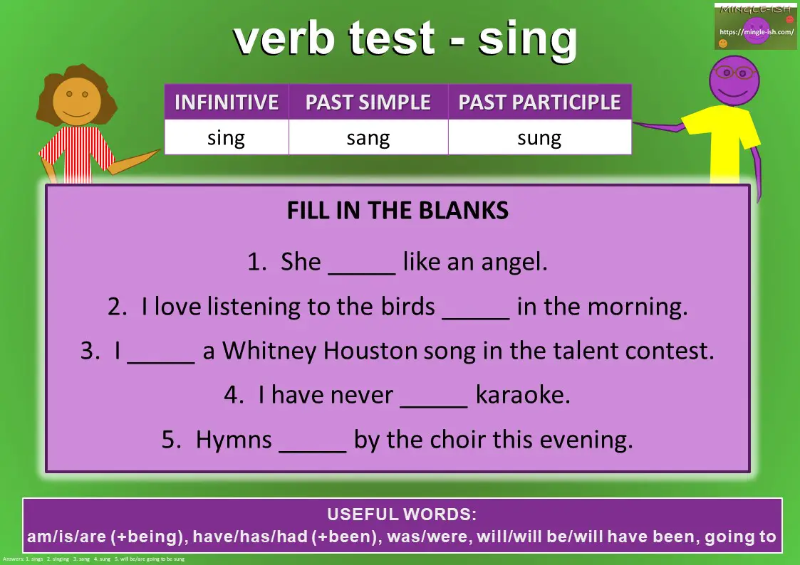 verb test - sing