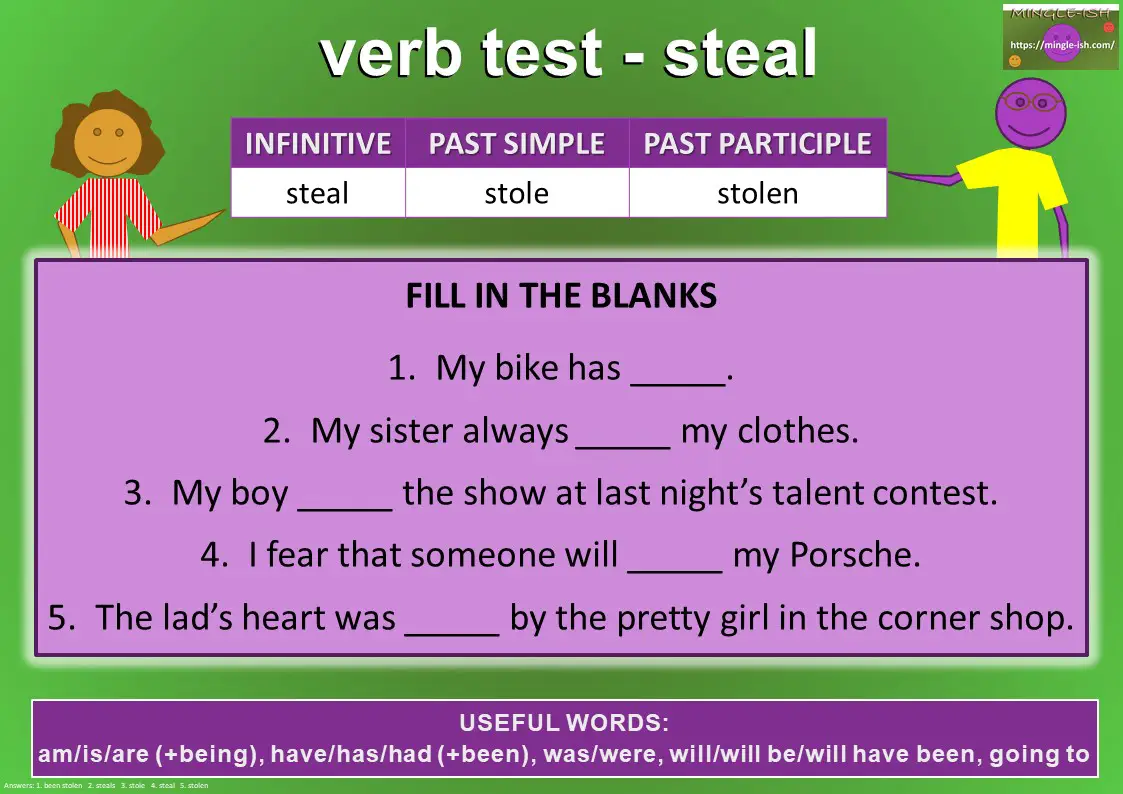 verb test - steal