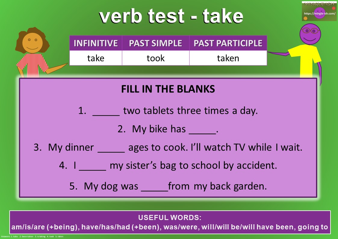 verb test - take
