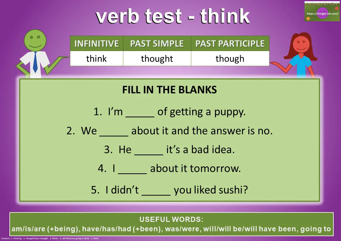 verb test - think