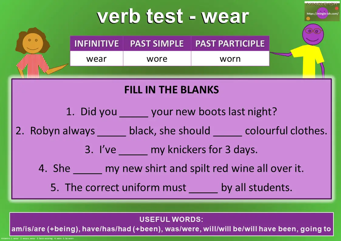 verb test - wear