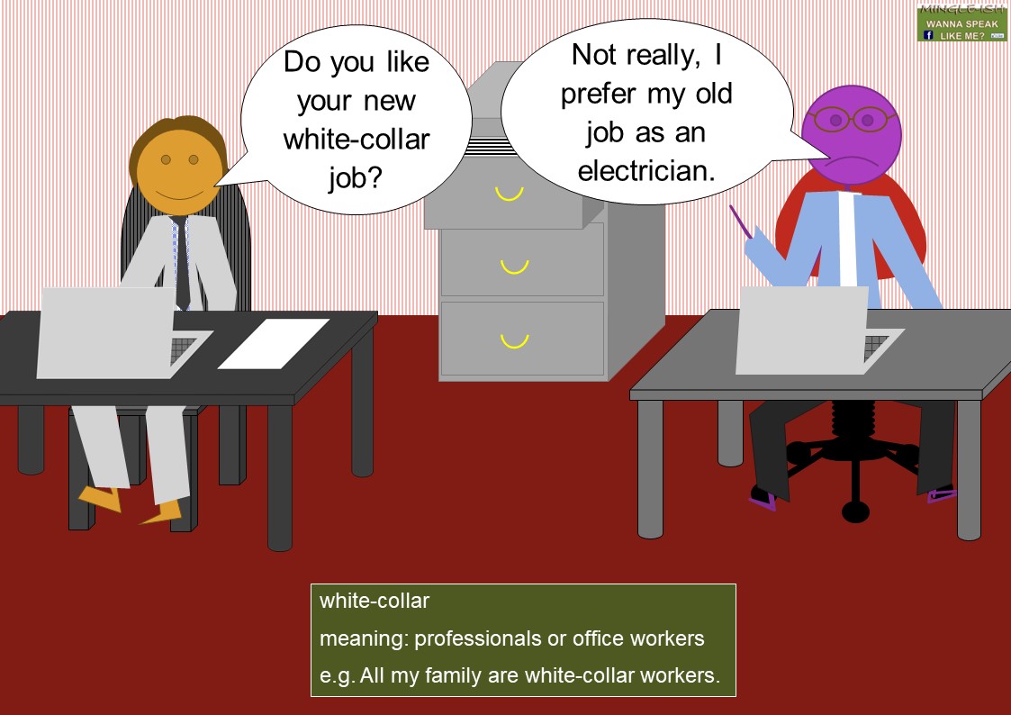 business idiom - white-collar