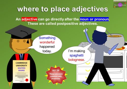 postpositive adjectives definition and examples