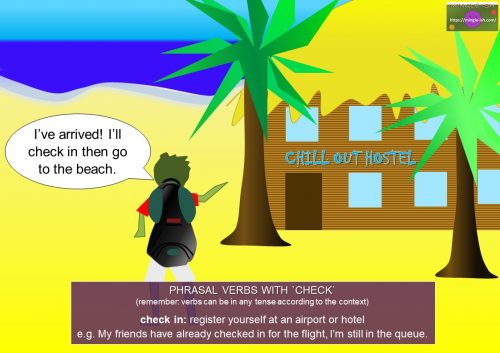 travel expressions - phrasal verbs - check in